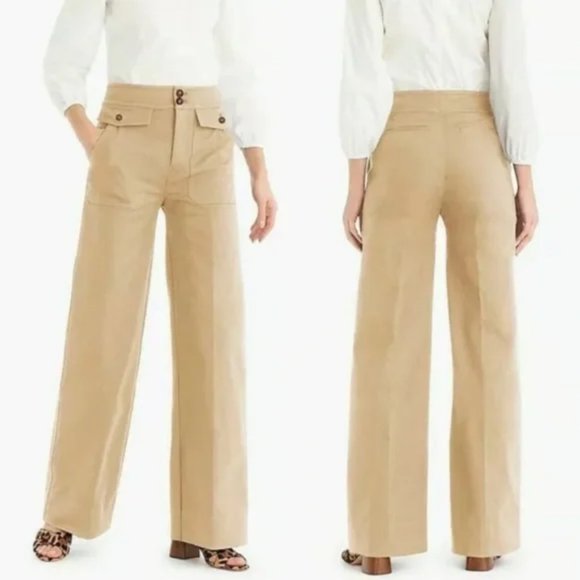 J Crew Officer Patch Pocket Wide Leg 